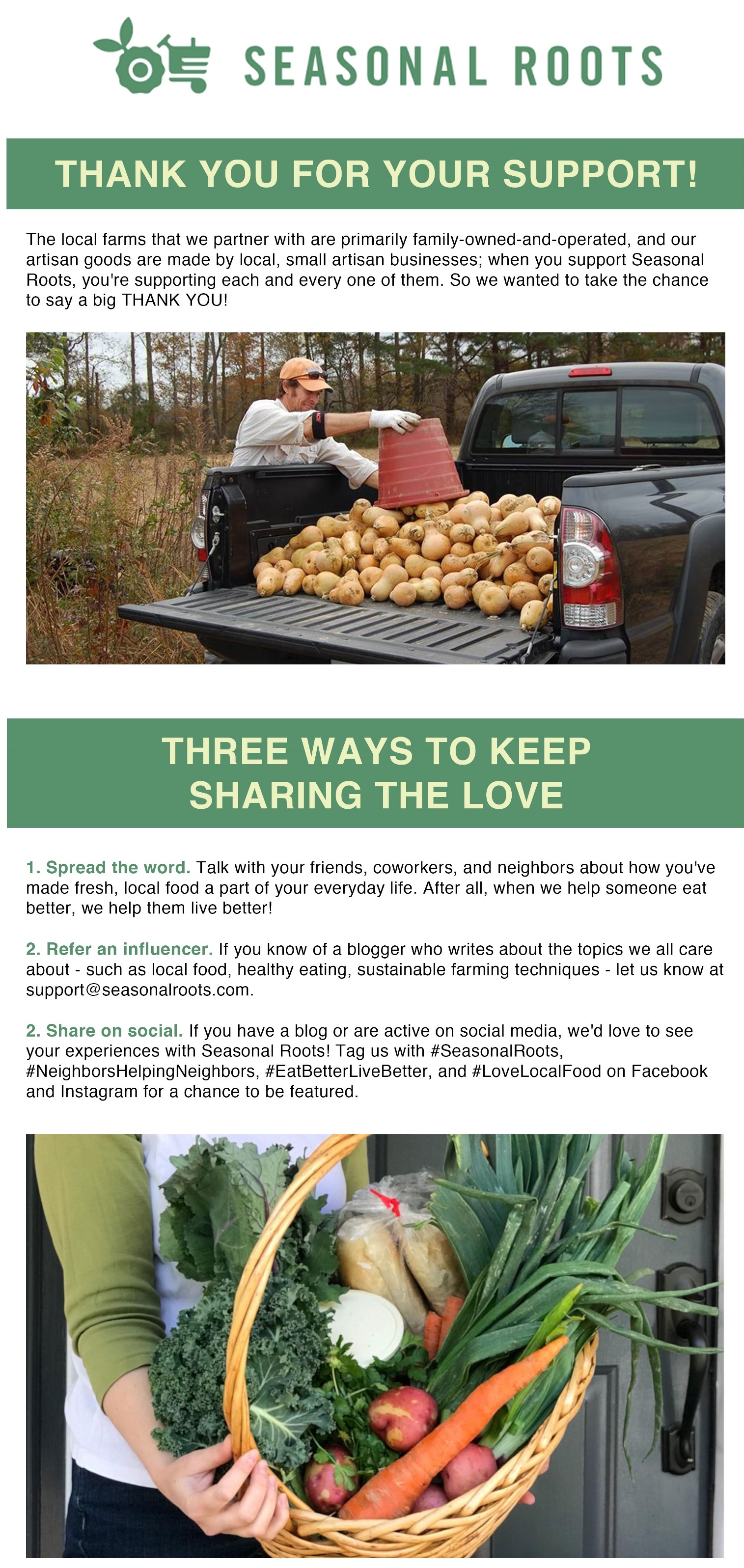 share the love of fresh local food